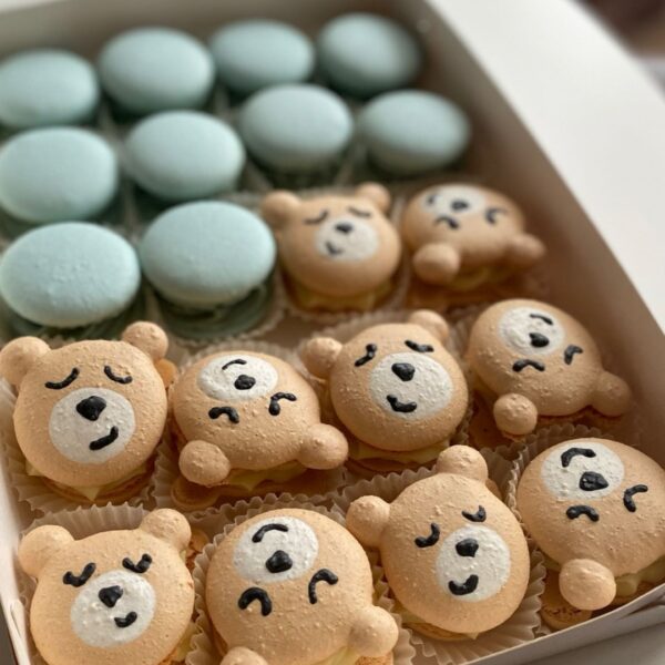 Bears and Blue Macarons